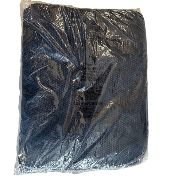 Ralph Lauren Pursell Style Navy Textured Knit Cotton Throw Blanket Sz 54x72 NWT